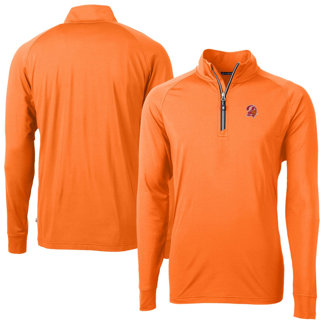 Tampa Bay Buccaneers Cutter & Buck Adapt Eco DryTec Raglan Quarter-Zip Jacket - Orange - NFL