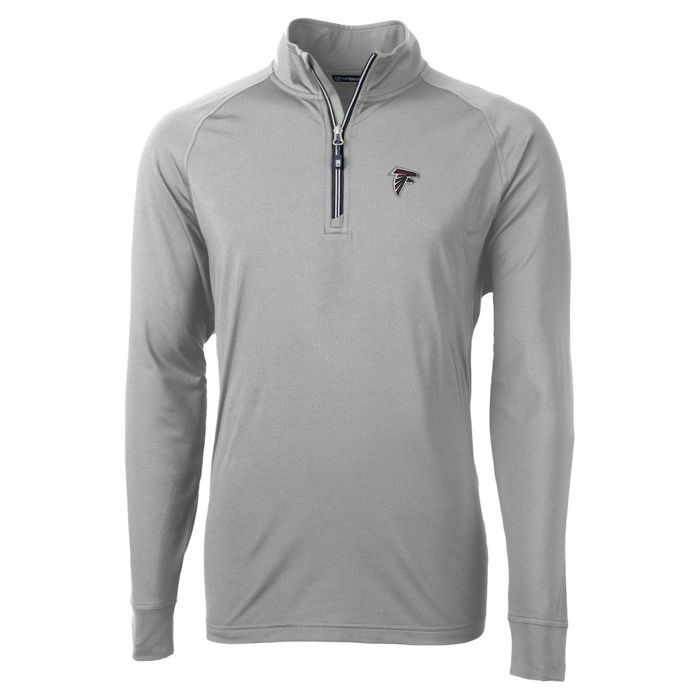 Atlanta Falcons Cutter & Buck Adapt Eco DryTec Raglan Quarter-Zip Jacket - Gray - NFL