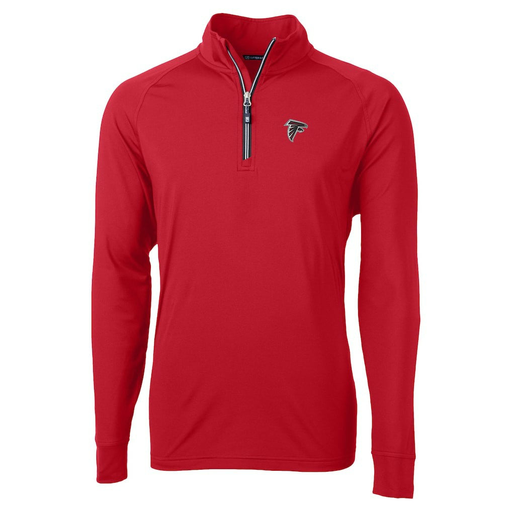 Atlanta Falcons Cutter & Buck Adapt Eco DryTec Raglan Quarter-Zip Jacket - Red - NFL