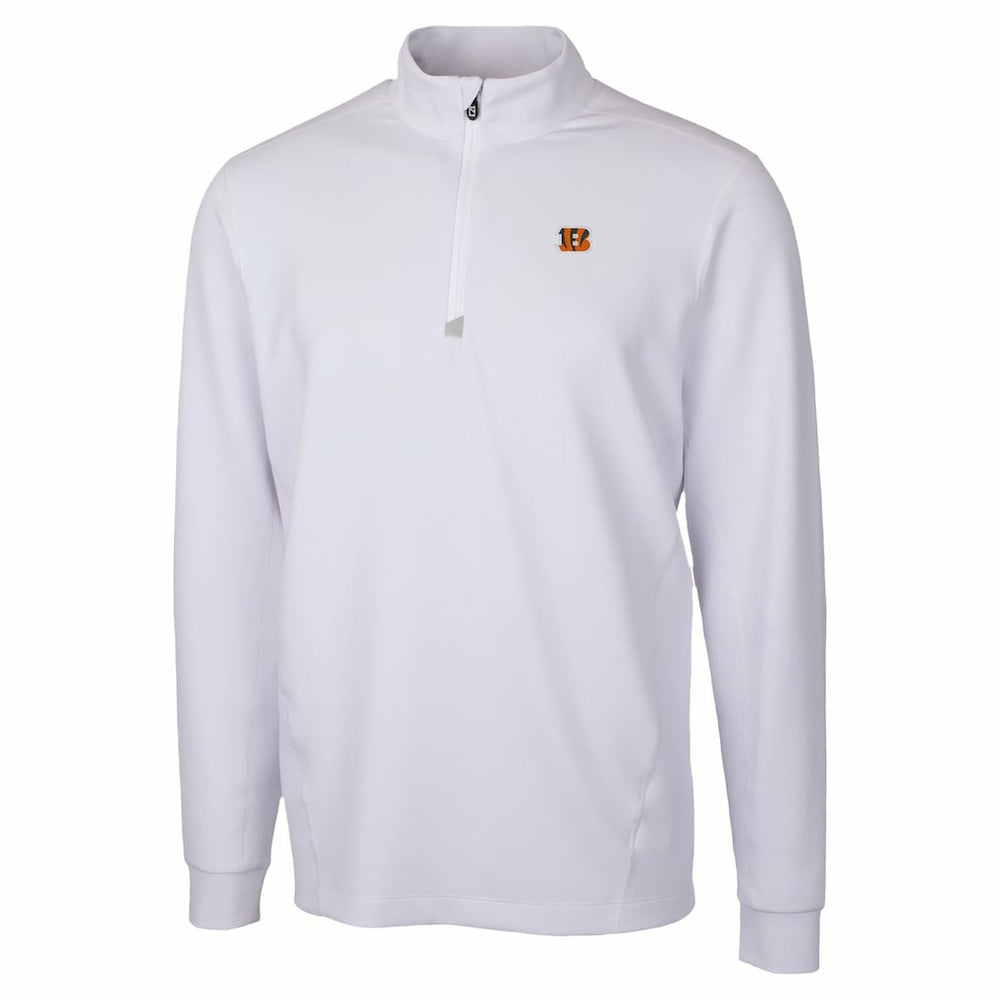 Cincinnati Bengals Cutter & Buck Traverse Stretch Quarter-Zip Top - White - NFL