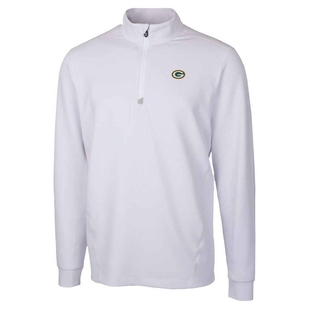 Green Bay Packers Cutter & Buck Traverse Stretch Quarter-Zip Top - White - NFL