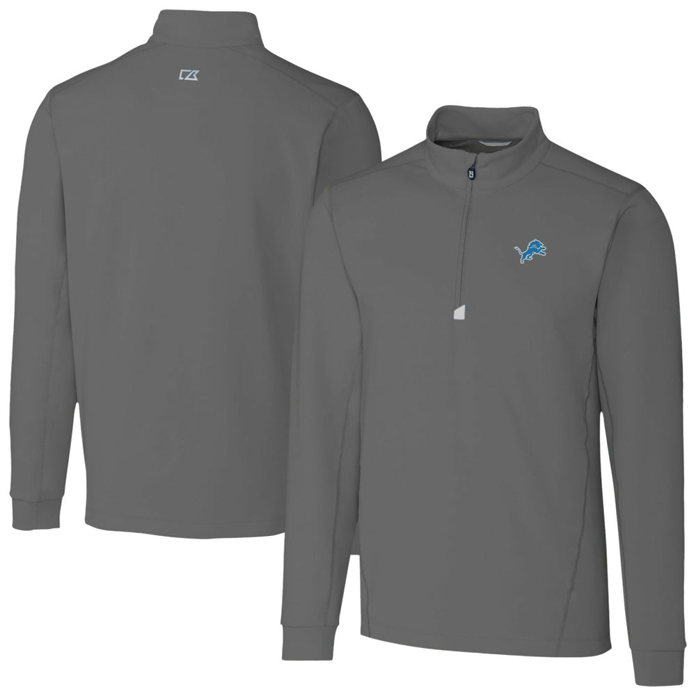 Detroit Lions Cutter & Buck Traverse Stretch Quarter-Zip Top - Gray - NFL