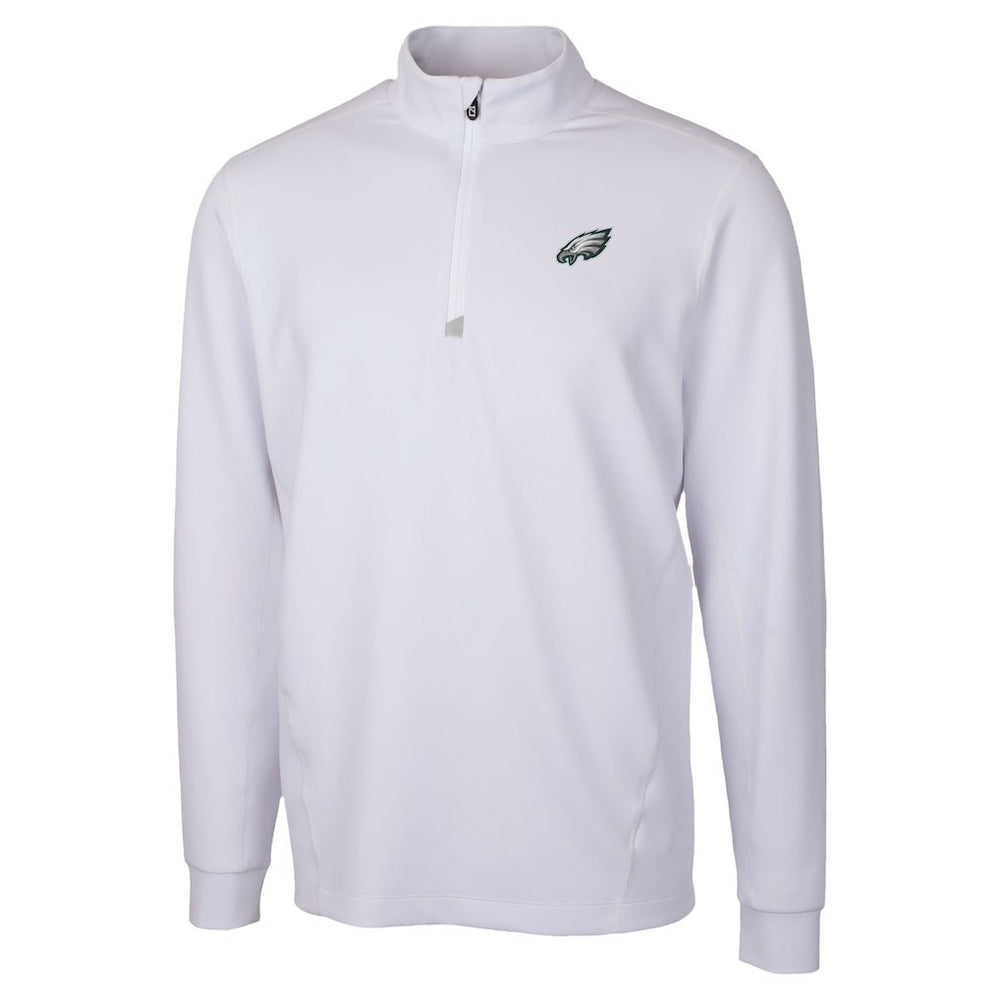 Philadelphia Eagles Cutter & Buck Traverse Stretch Quarter-Zip Top - White - NFL