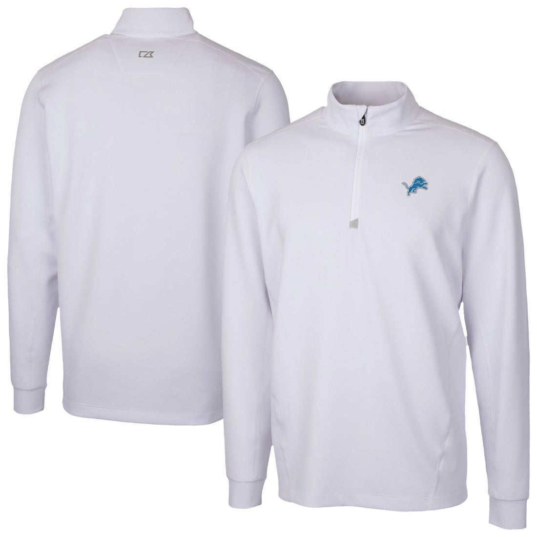 Detroit Lions Cutter & Buck Traverse Stretch Quarter-Zip Top - White - NFL