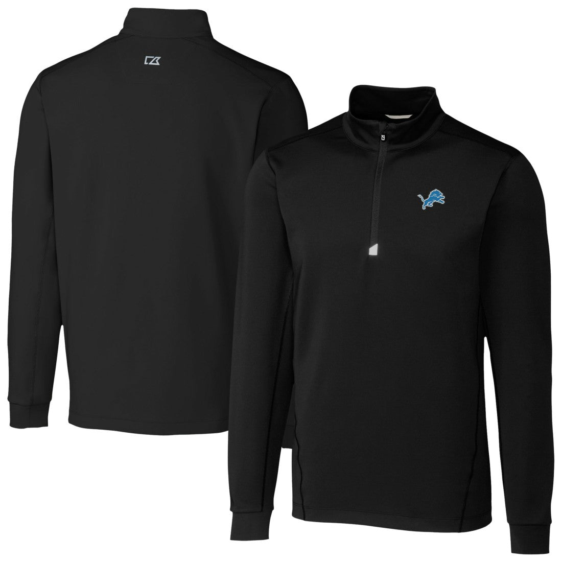 Detroit Lions Cutter & Buck Traverse Stretch Quarter-Zip Top - Black - NFL