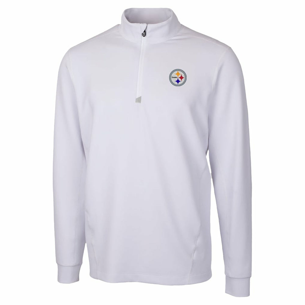 Pittsburgh Steelers Cutter & Buck Traverse Stretch Quarter-Zip Top - White - NFL