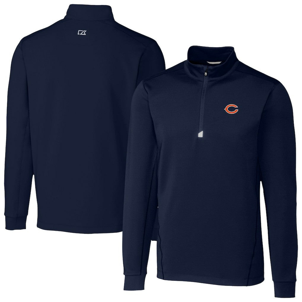 Chicago Bears Cutter & Buck Traverse Stretch Quarter-Zip Top - Navy - NFL