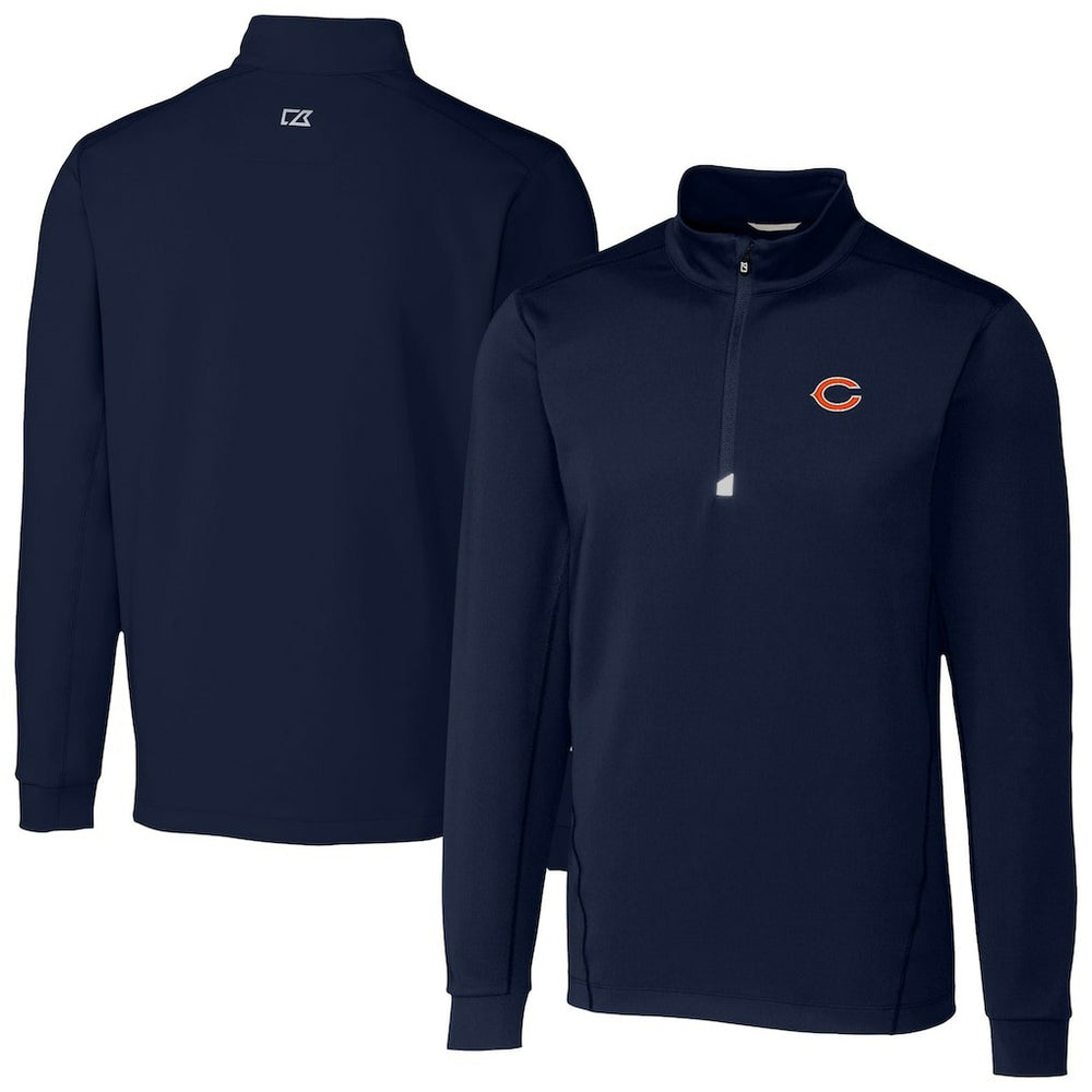 Chicago Bears Cutter & Buck Traverse Stretch Quarter-Zip Top - Navy - NFL