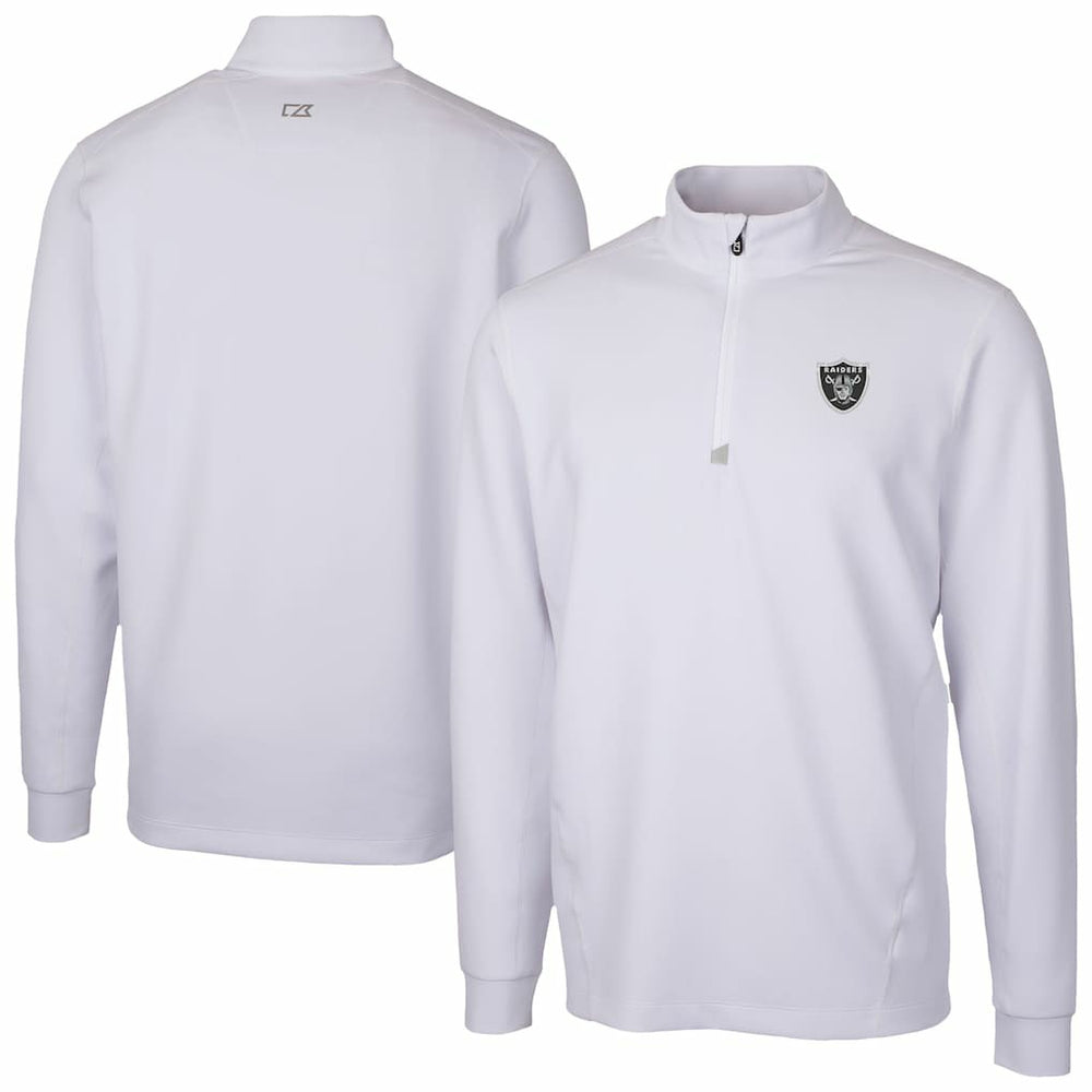 Las Vegas Raiders Cutter & Buck Traverse Stretch Quarter-Zip Top - White - NFL