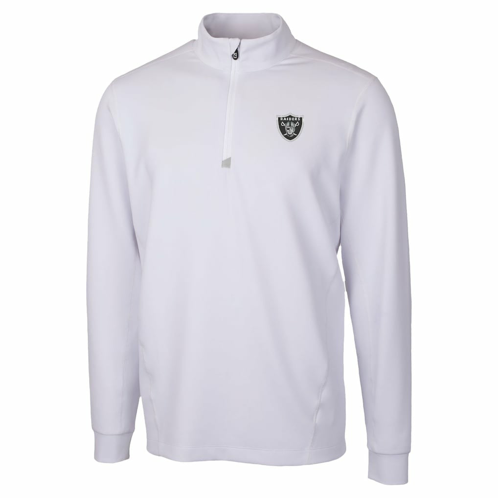 Las Vegas Raiders Cutter & Buck Traverse Stretch Quarter-Zip Top - White - NFL