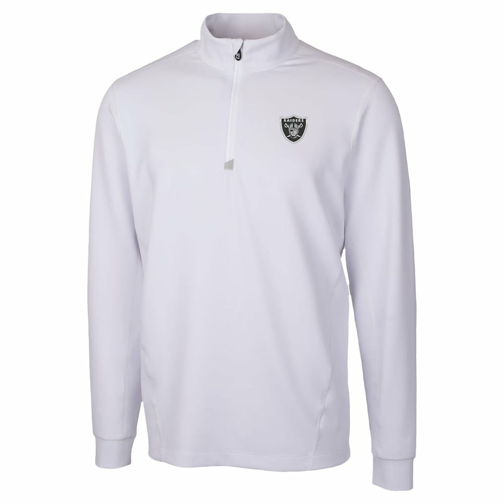 Las Vegas Raiders Cutter & Buck Traverse Stretch Quarter-Zip Top - White - NFL