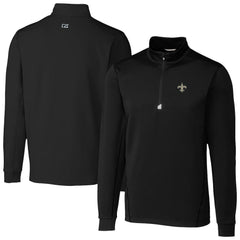 New Orleans Saints Cutter & Buck Traverse Stretch Quarter-Zip Top - Black - NFL