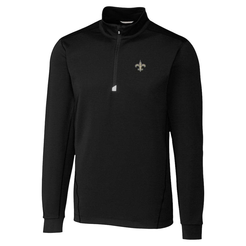 New Orleans Saints Cutter & Buck Traverse Stretch Quarter-Zip Top - Black - NFL