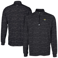 Jacksonville Jaguars Cutter & Buck Traverse Camo Print Stretch Quarter-Zip Top - Black - NFL