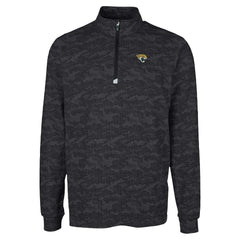 Jacksonville Jaguars Cutter & Buck Traverse Camo Print Stretch Quarter-Zip Top - Black - NFL