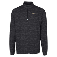 Baltimore Ravens Cutter & Buck Traverse Camo Print Stretch Quarter-Zip Top - Black - NFL