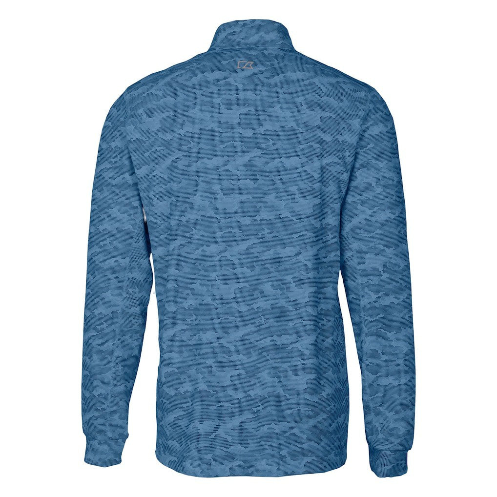 Miami Dolphins Cutter & Buck Traverse Camo Print Stretch Quarter-Zip Top - Navy - NFL