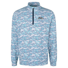 Seattle Seahawks Cutter & Buck Traverse Camo Print Stretch Quarter-Zip Top - Navy - NFL
