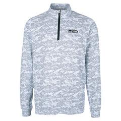 Seattle Seahawks Cutter & Buck Traverse Camo Print Stretch Quarter-Zip Top - Charcoal - NFL