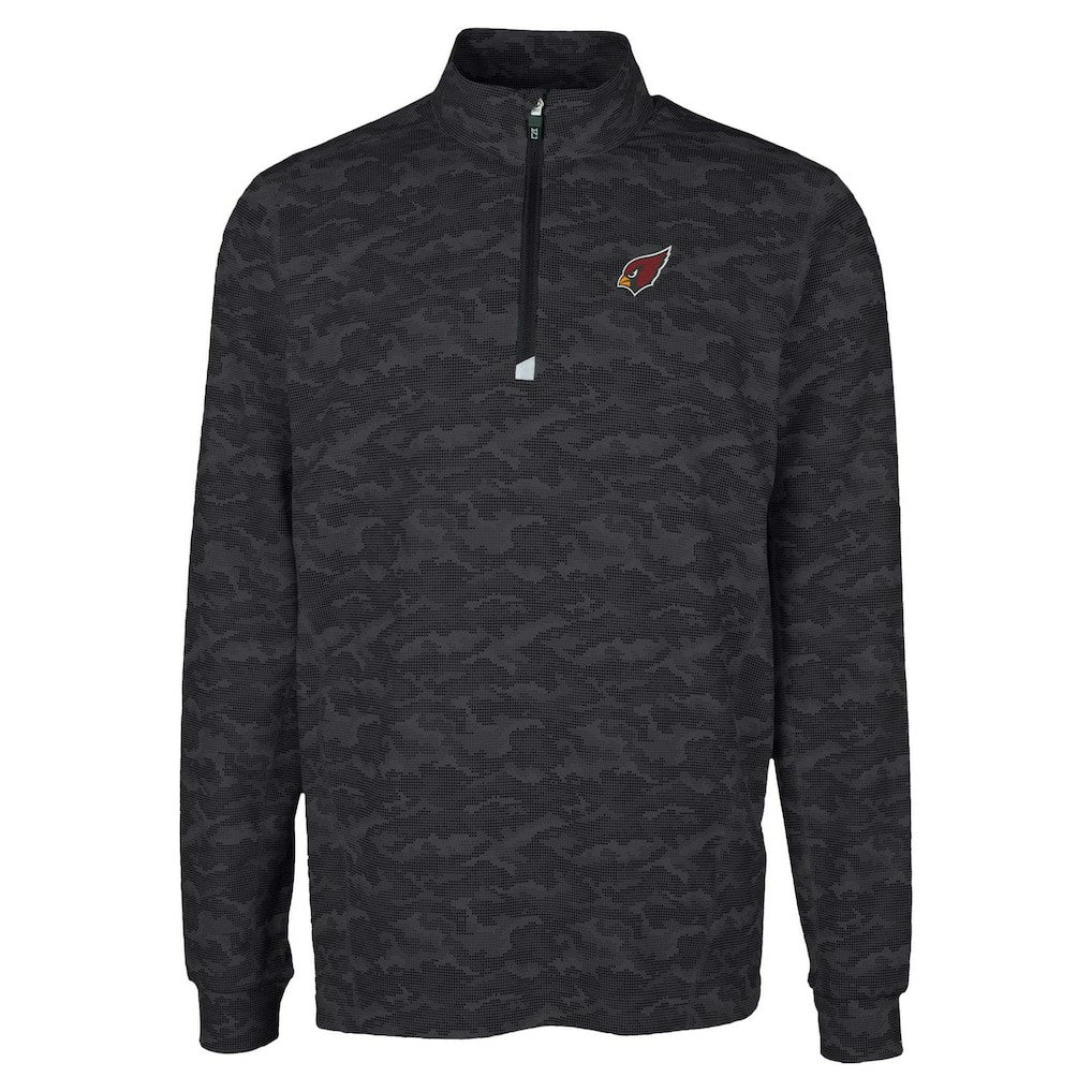 Arizona Cardinals Cutter & Buck Traverse Camo Print Stretch Quarter-Zip Top - Black - NFL