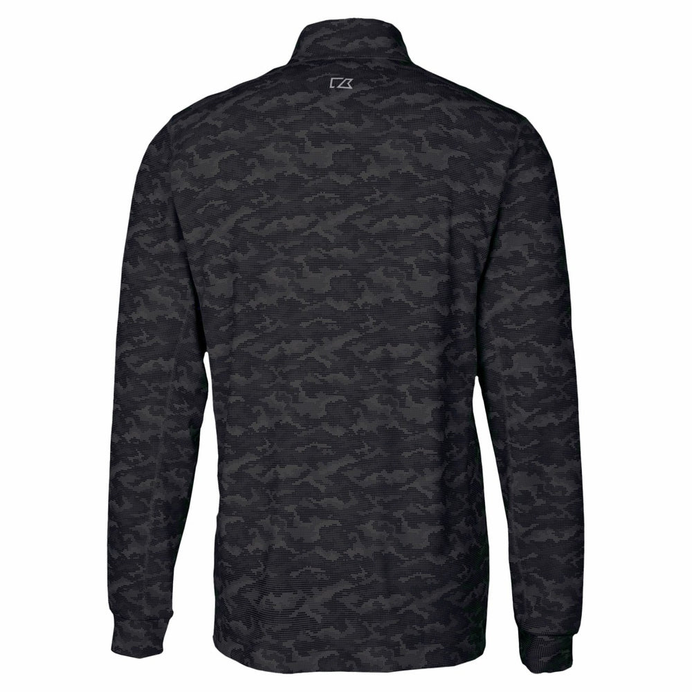 Detroit Lions Cutter & Buck Traverse Camo Print Stretch Quarter-Zip Top - Black - NFL