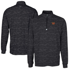 Washington Commanders Cutter & Buck Traverse Camo Print Stretch Quarter-Zip Top - Black - NFL