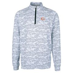 Chicago Bears Cutter & Buck Traverse Camo Print Stretch Quarter-Zip Top - Charcoal - NFL