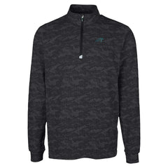 Carolina Panthers Cutter & Buck Traverse Camo Print Stretch Quarter-Zip Top - Black - NFL