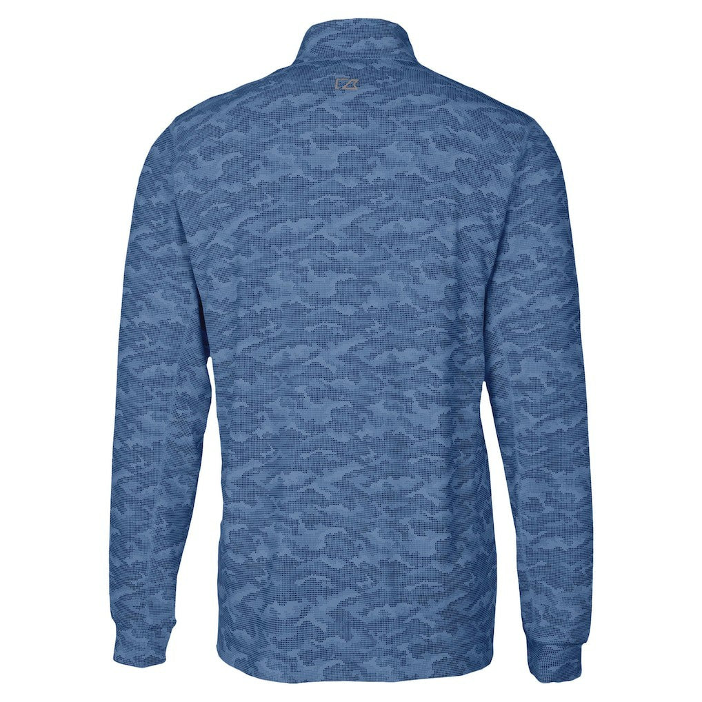 Denver Broncos Cutter & Buck Traverse Camo Print Stretch Quarter-Zip Top - Navy - NFL
