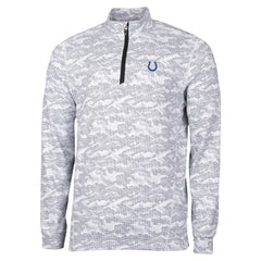 Indianapolis Colts Cutter & Buck Traverse Camo Print Stretch Quarter-Zip Top - Charcoal - NFL
