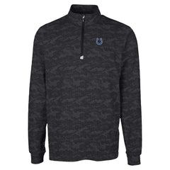 Indianapolis Colts Cutter & Buck Traverse Camo Print Stretch Quarter-Zip Top - Black - NFL