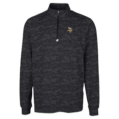 Minnesota Vikings Cutter & Buck Traverse Camo Print Stretch Quarter-Zip Top - Black - NFL