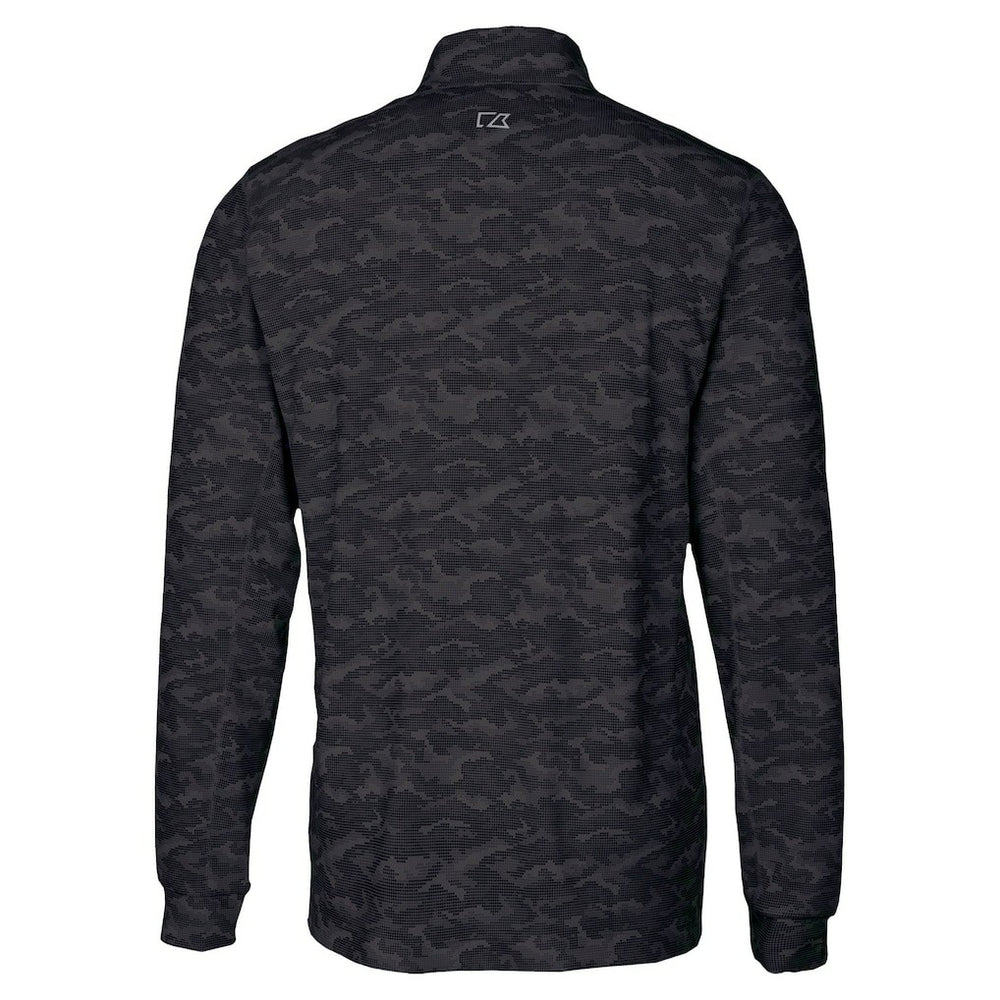 Minnesota Vikings Cutter & Buck Traverse Camo Print Stretch Quarter-Zip Top - Black - NFL