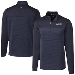 Seattle Seahawks Cutter & Buck Traverse Stripe Stretch DryTec Quarter-Zip Top - Navy - NFL