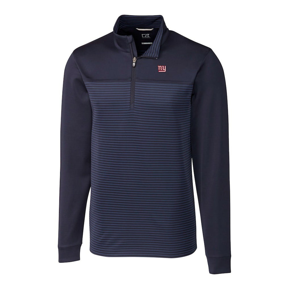 New York Giants Cutter & Buck Traverse Stripe Stretch DryTec Quarter-Zip Top - Navy - NFL