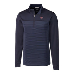 New York Giants Cutter & Buck Traverse Stripe Stretch DryTec Quarter-Zip Top - Navy - NFL