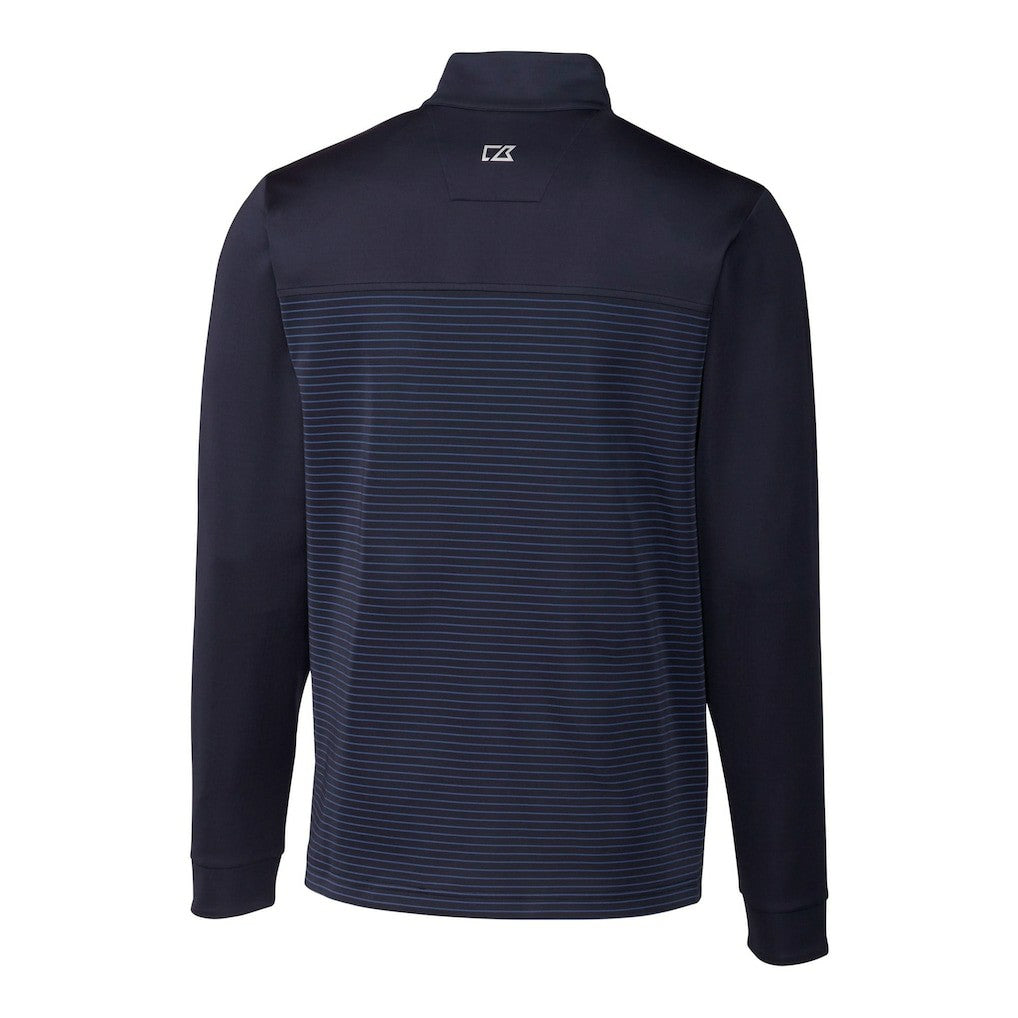 New York Giants Cutter & Buck Traverse Stripe Stretch DryTec Quarter-Zip Top - Navy - NFL
