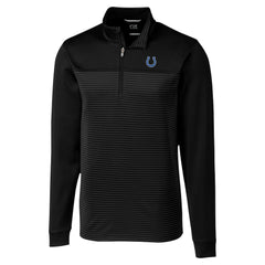 Indianapolis Colts Cutter & Buck Traverse Stripe Stretch DryTec Quarter-Zip Top - Black - NFL