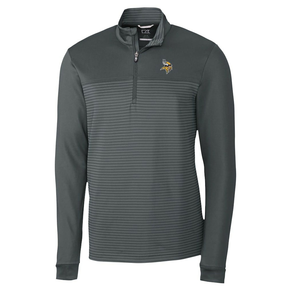 Minnesota Vikings Cutter & Buck Traverse Stripe Stretch DryTec Quarter-Zip Top - Gray - NFL