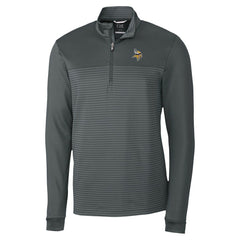 Minnesota Vikings Cutter & Buck Traverse Stripe Stretch DryTec Quarter-Zip Top - Gray - NFL