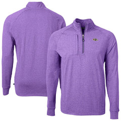 Baltimore Ravens Cutter & Buck Adapt Eco Raglan Quarter-Zip Jacket - Heather Purple - NFL