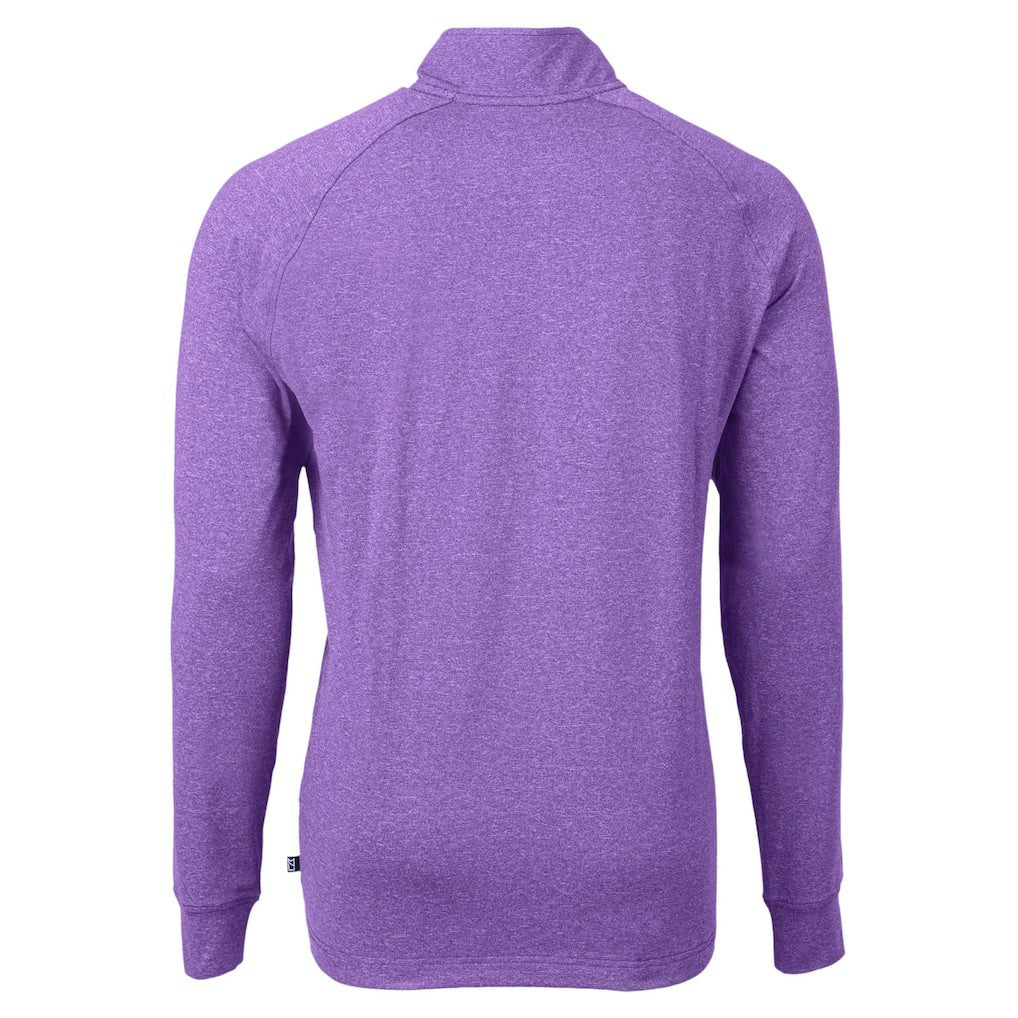 Baltimore Ravens Cutter & Buck Adapt Eco Raglan Quarter-Zip Jacket - Heather Purple - NFL