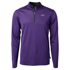 Baltimore Ravens Cutter & Buck Virtue Eco Pique Micro Stripe Quarter-Zip Jacket - Purple - NFL