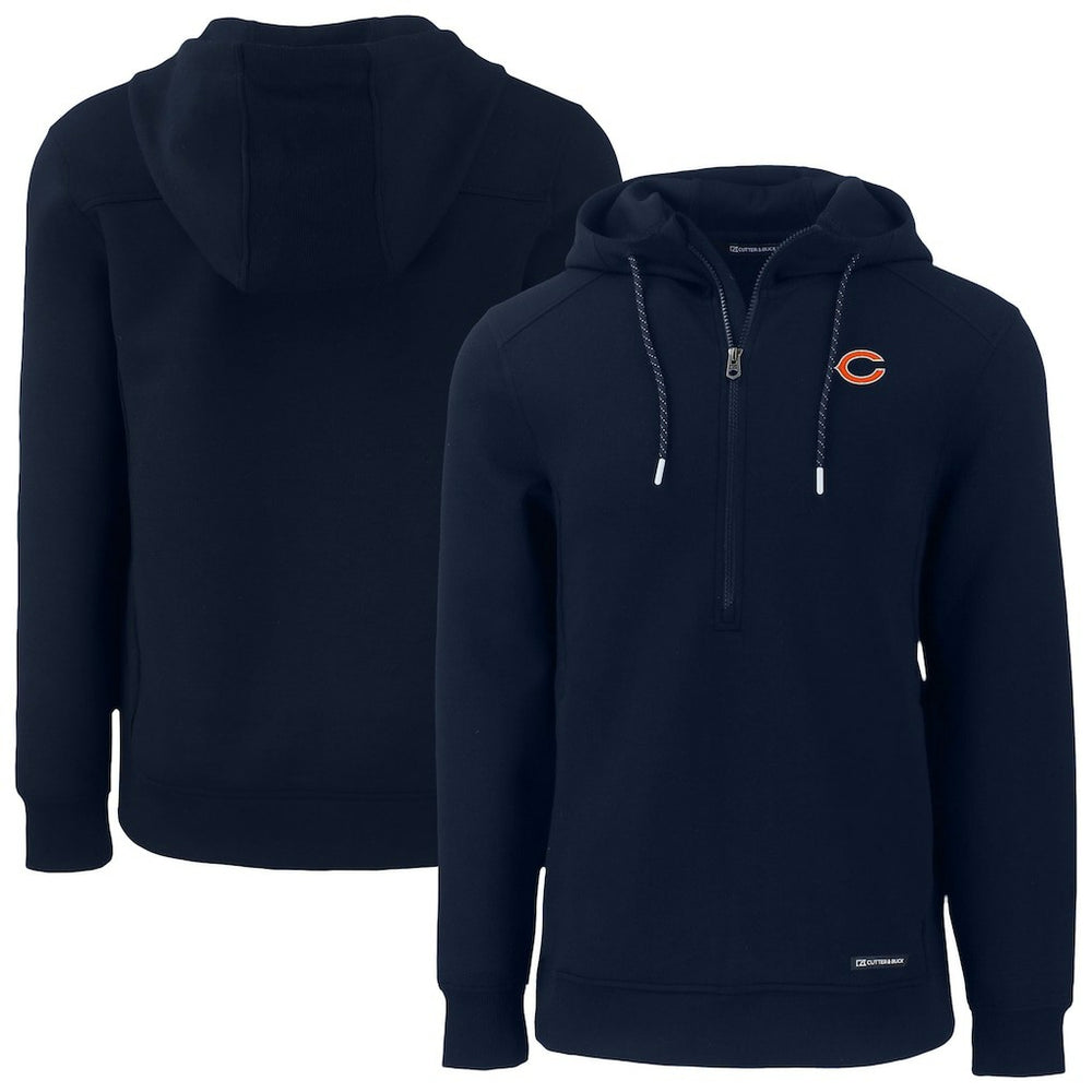 Chicago Bears Cutter & Buck Roam Eco Recycled Half-Zip Hoodie - Navy - NFL