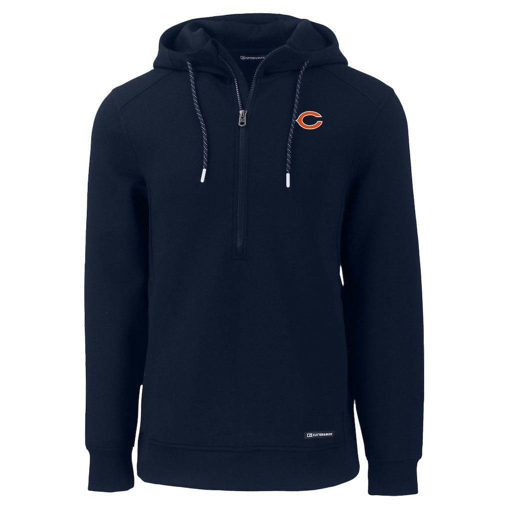 Chicago Bears Cutter & Buck Roam Eco Recycled Half-Zip Hoodie - Navy - NFL