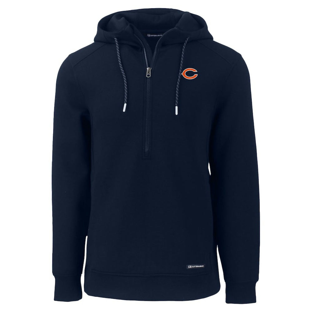 Chicago Bears Cutter & Buck Roam Eco Recycled Half-Zip Hoodie - Navy - NFL
