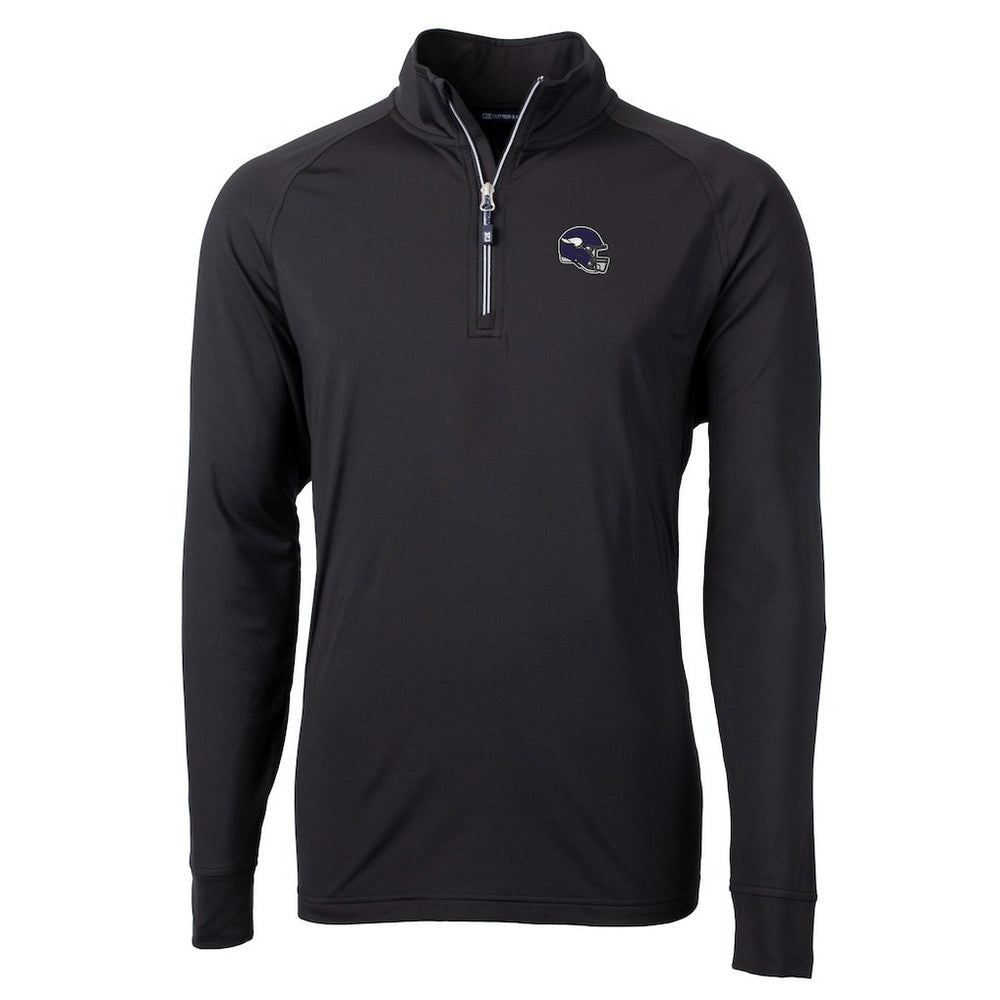 Minnesota Vikings Cutter & Buck Big & Tall Adapt Eco DryTec Raglan Quarter-Zip Jacket - Black - NFL