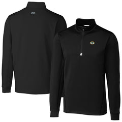 Green Bay Packers Cutter & Buck Big & Tall Traverse Eco Tri-Blend DryTec Quarter-Zip Jacket - Black - NFL