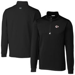 Kansas City Chiefs Cutter & Buck Big & Tall Traverse Eco Tri-Blend DryTec Quarter-Zip Jacket - Black - NFL