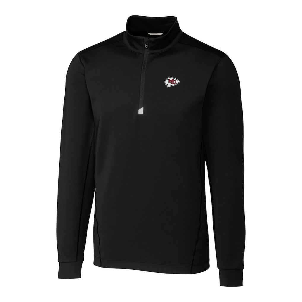 Kansas City Chiefs Cutter & Buck Big & Tall Traverse Eco Tri-Blend DryTec Quarter-Zip Jacket - Black - NFL
